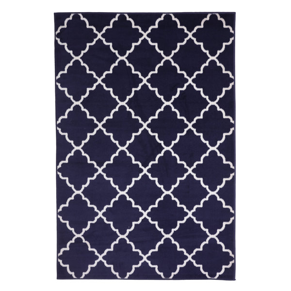 Breakwater Bay Sera Performance Blue/White Rug & Reviews Wayfair
